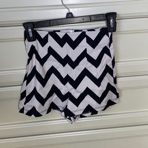 Black and white chevron shorts